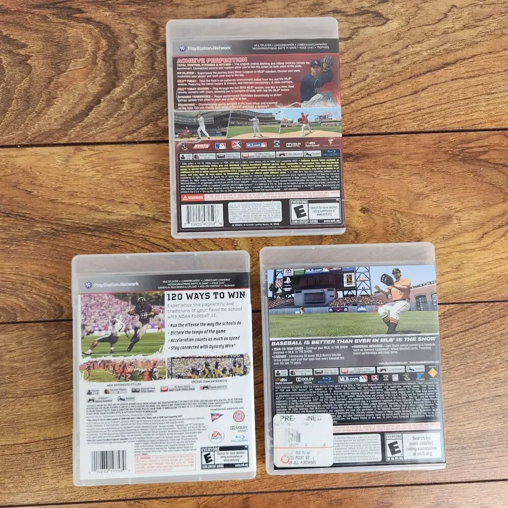 Lot 3) MLB 2K13, MLB 15 The Show, NCAA Football 11  (Sony PlayStation 3) Games